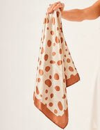 Lenço Estampado Mix Bege e Branco