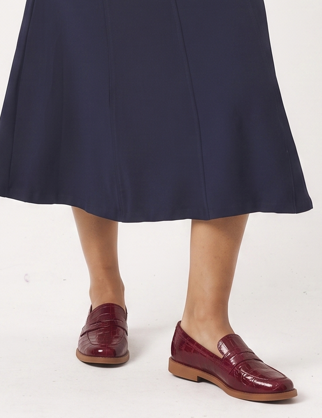 Sapato Loafer Croco Bordô