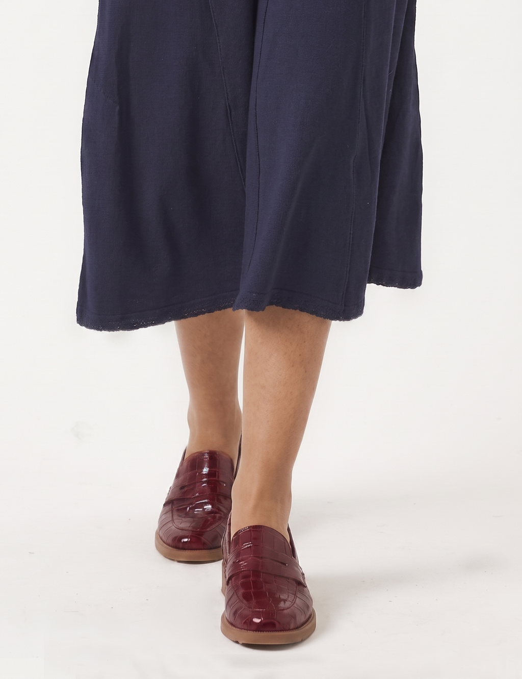 Sapato Loafer Croco Bordô
