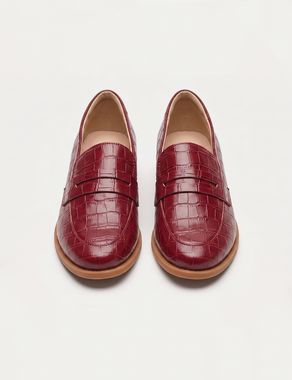 Sapato Loafer Croco Bordô