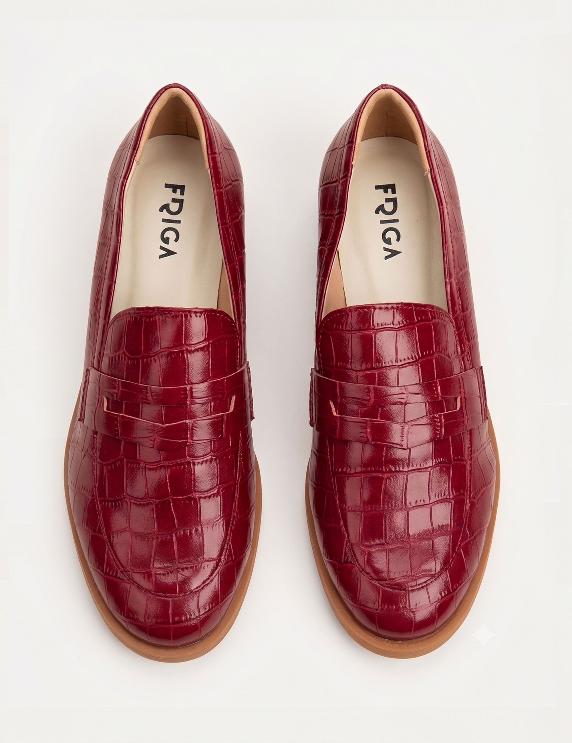 Sapato Loafer Croco Bordô