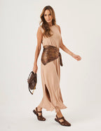 Vestido Clara Longo Bege