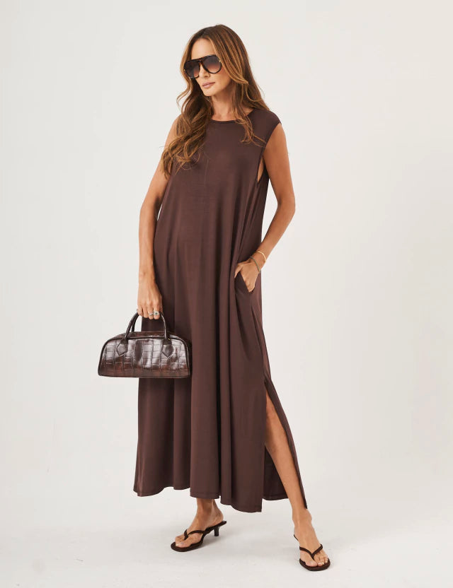 Vestido Longo Clara Marrom