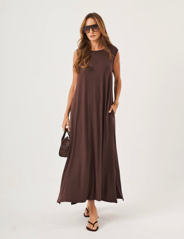 Vestido Longo Clara Marrom