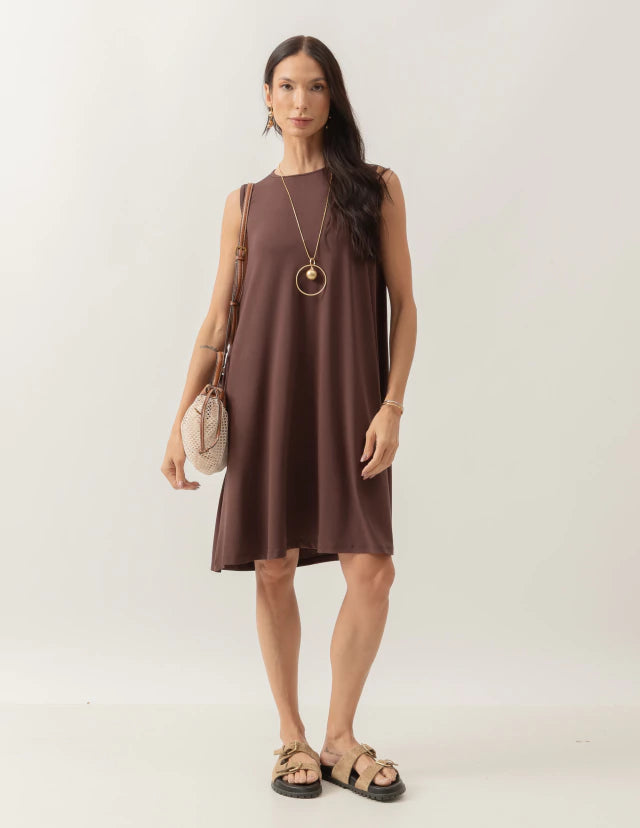 Vestido Liz Marrom