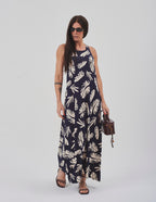 Vestido Nadador Santorini Estampado Azul