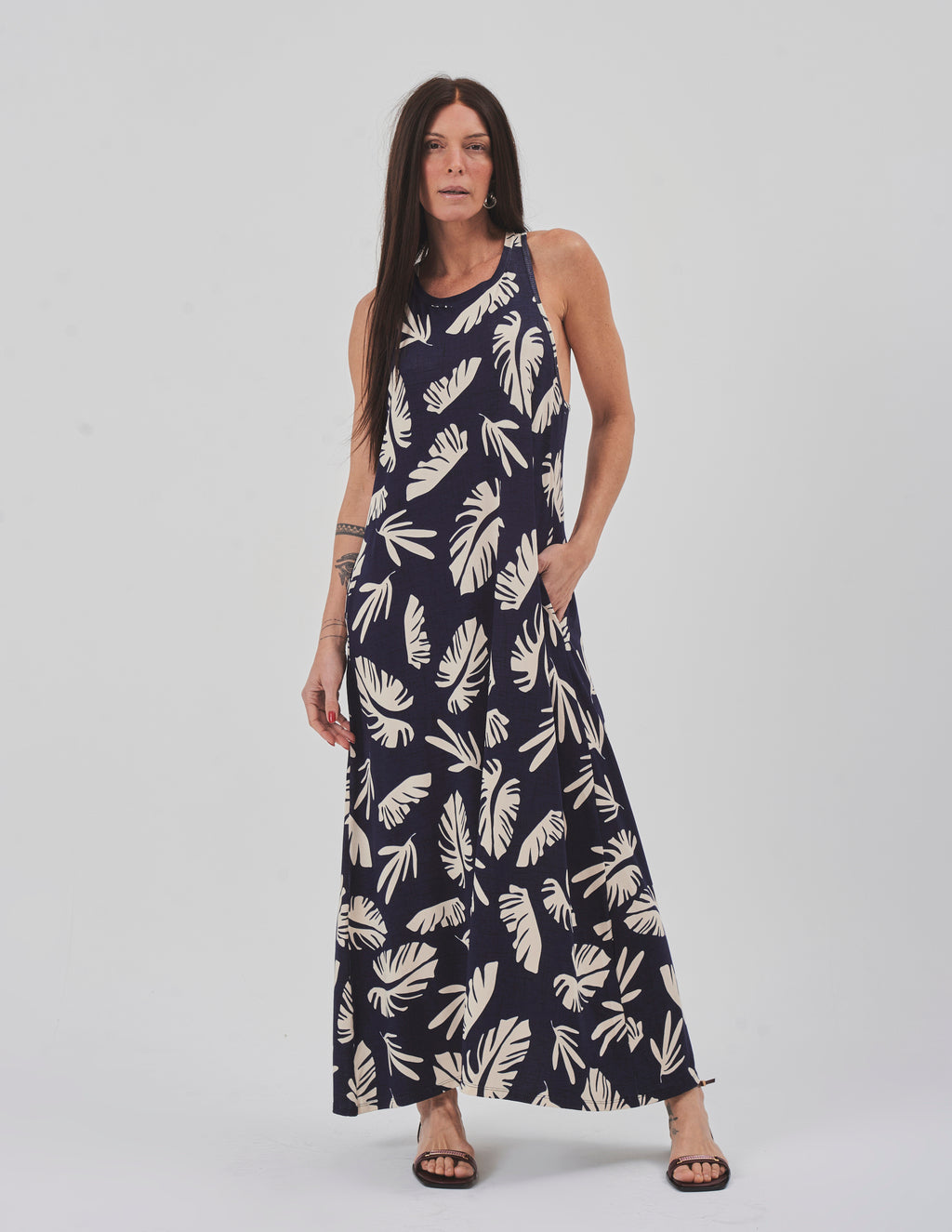 Vestido Nadador Santorini Estampado Azul