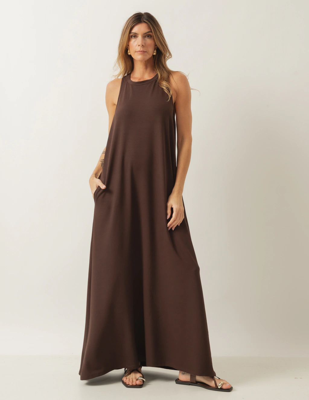 Vestido Nadador Santorini Marrom