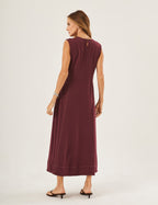 Vestido Pespontado Amelia Malbec