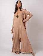 CONJUNTO VERONICA BEGE E CARDIGAN BEGE