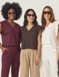 Kit Blusa Alessia: Off White, Marrom e Malbec Único
