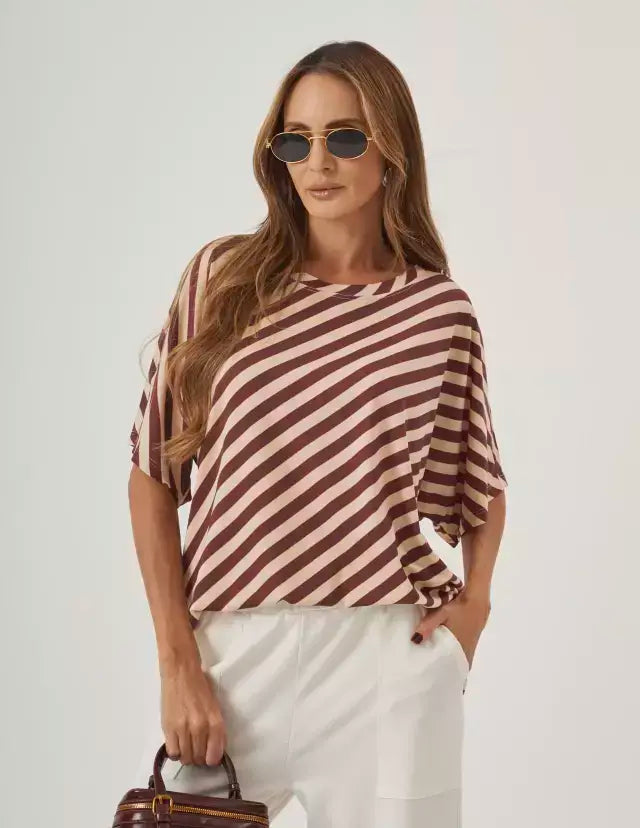 Blusa Elisa Listrada Bordo