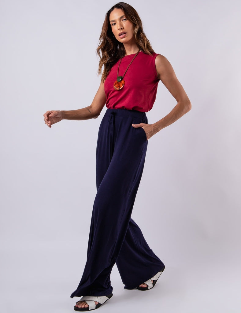 CALÇA KIMONO MARINHO