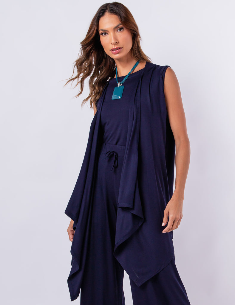 CARDIGAN KIMONO MARINHO