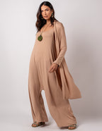 CONJUNTO VERONICA BEGE E CARDIGAN BEGE