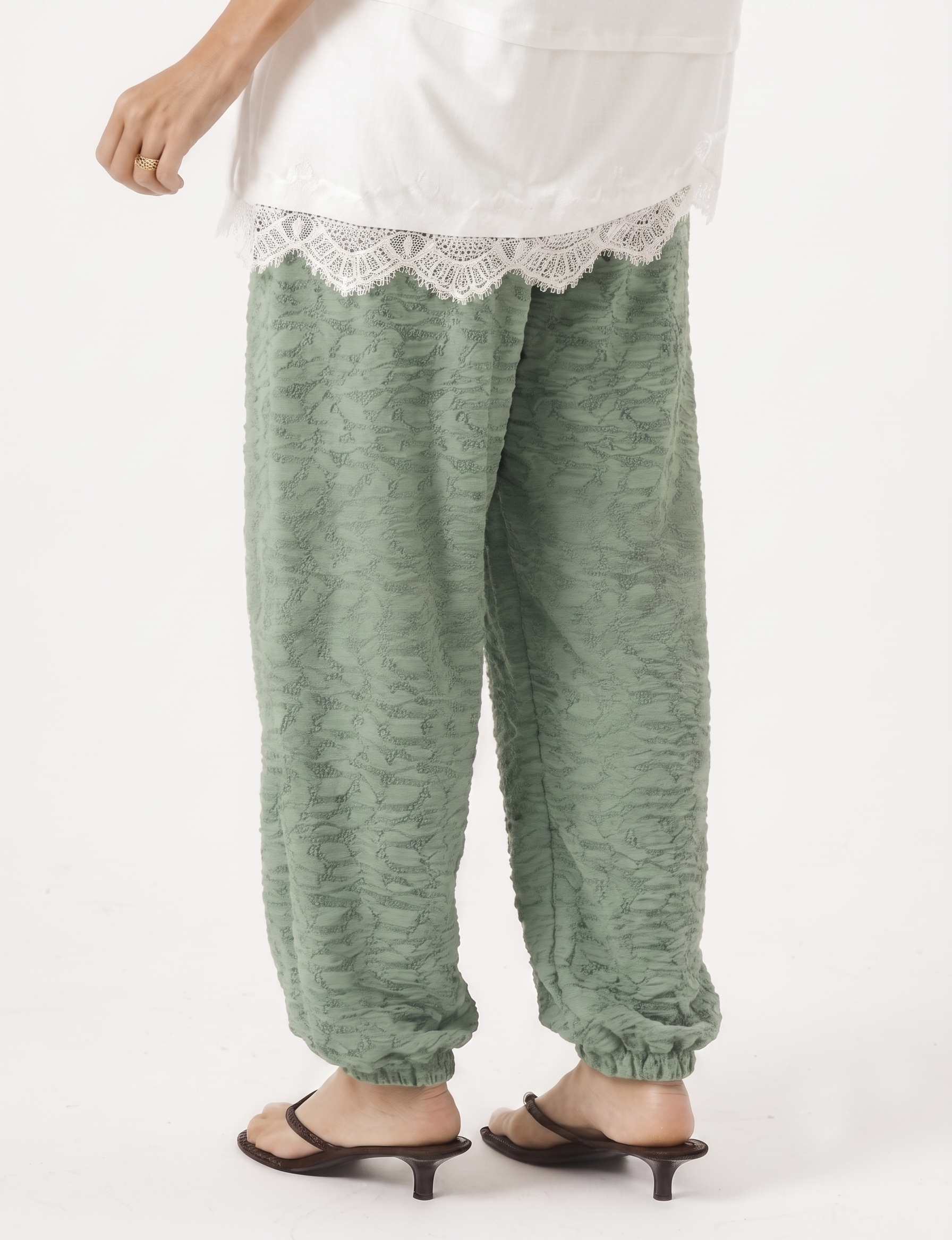 Calça Aladin Renda Verde Menta
