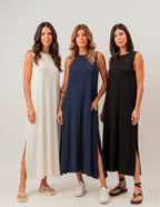 Kit Vestido Clara Azul Marinho / Preto / Off White Único