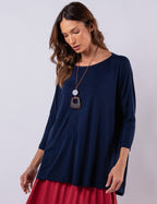 BLUSA GOLA CARECA MARINHO