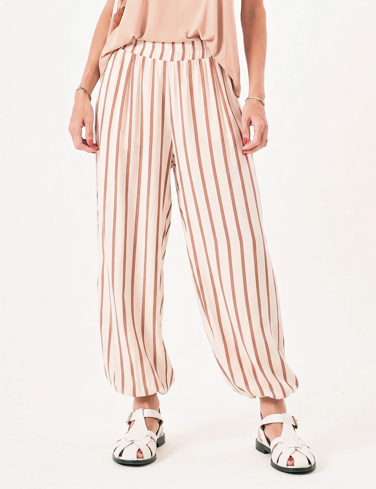 Calça Aladin Listras Bege
