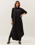 Conjunto Blusa Panamá Preta e Saia Midi Eloá Preta