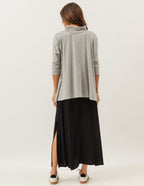 Conjunto Vestido Clara Preto e Blusa Gola Boba Mescla