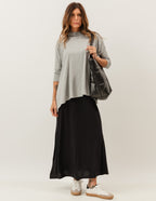 Conjunto Vestido Clara Preto e Blusa Gola Boba Mescla