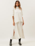 Conjunto Vestido Clara Off White e Blusa Gola Boba Off white