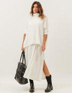 Conjunto Vestido Clara Off White e Blusa Gola Boba Off white