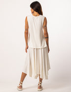 Conjunto Regata Fendas Off e Saia Eloa Off White