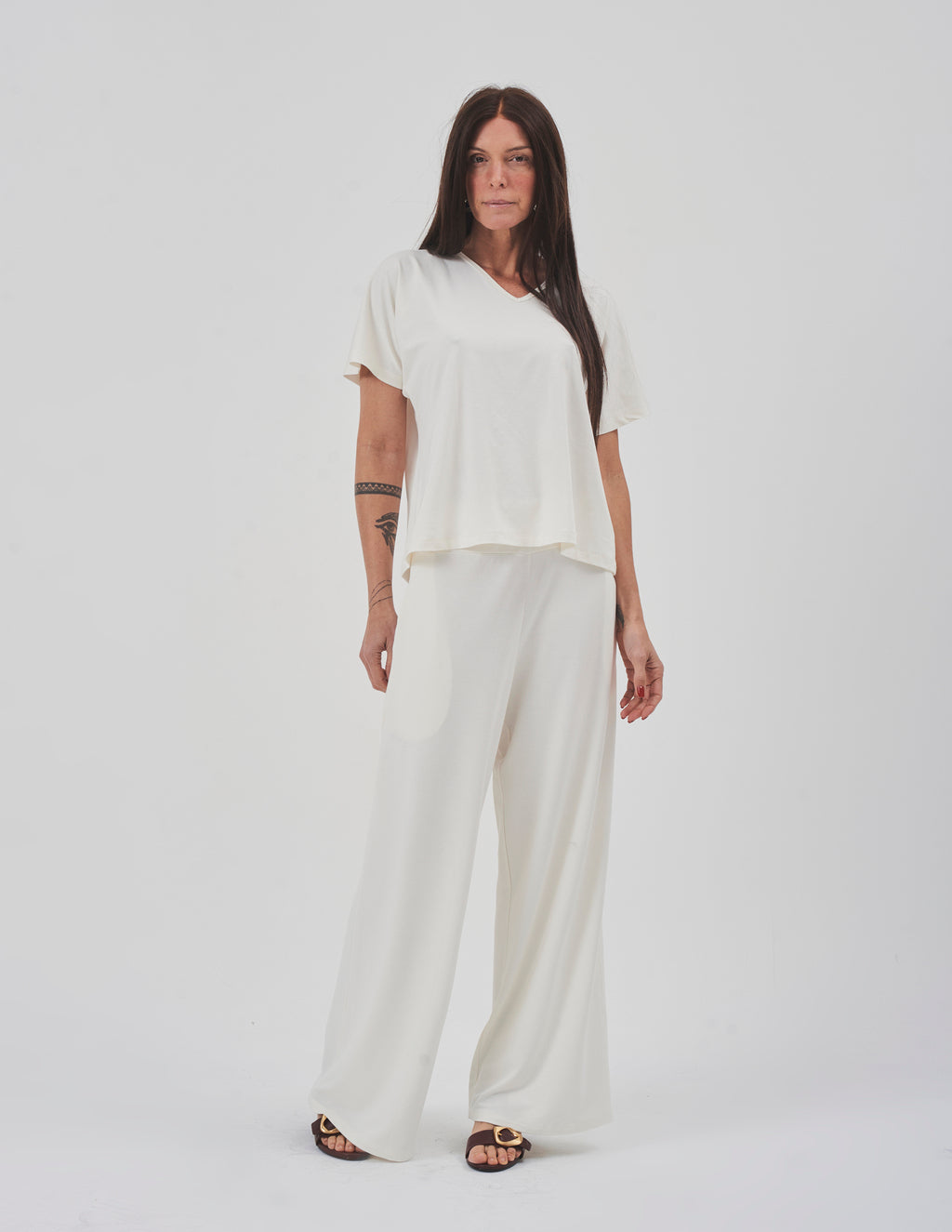 Conjunto Blusa Maria Off White e Calça Panamá Off White