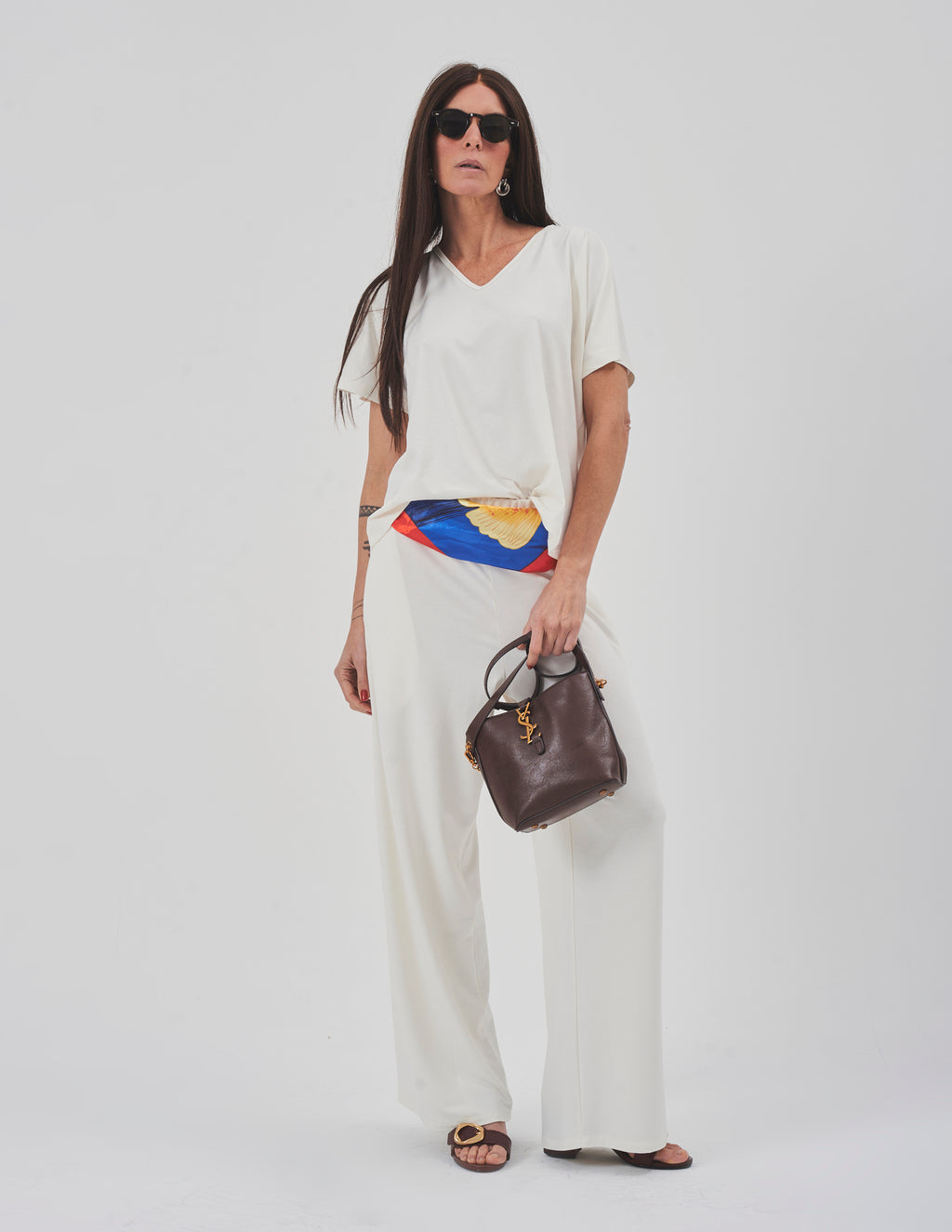 Conjunto Blusa Maria Off White e Calça Panamá Off White