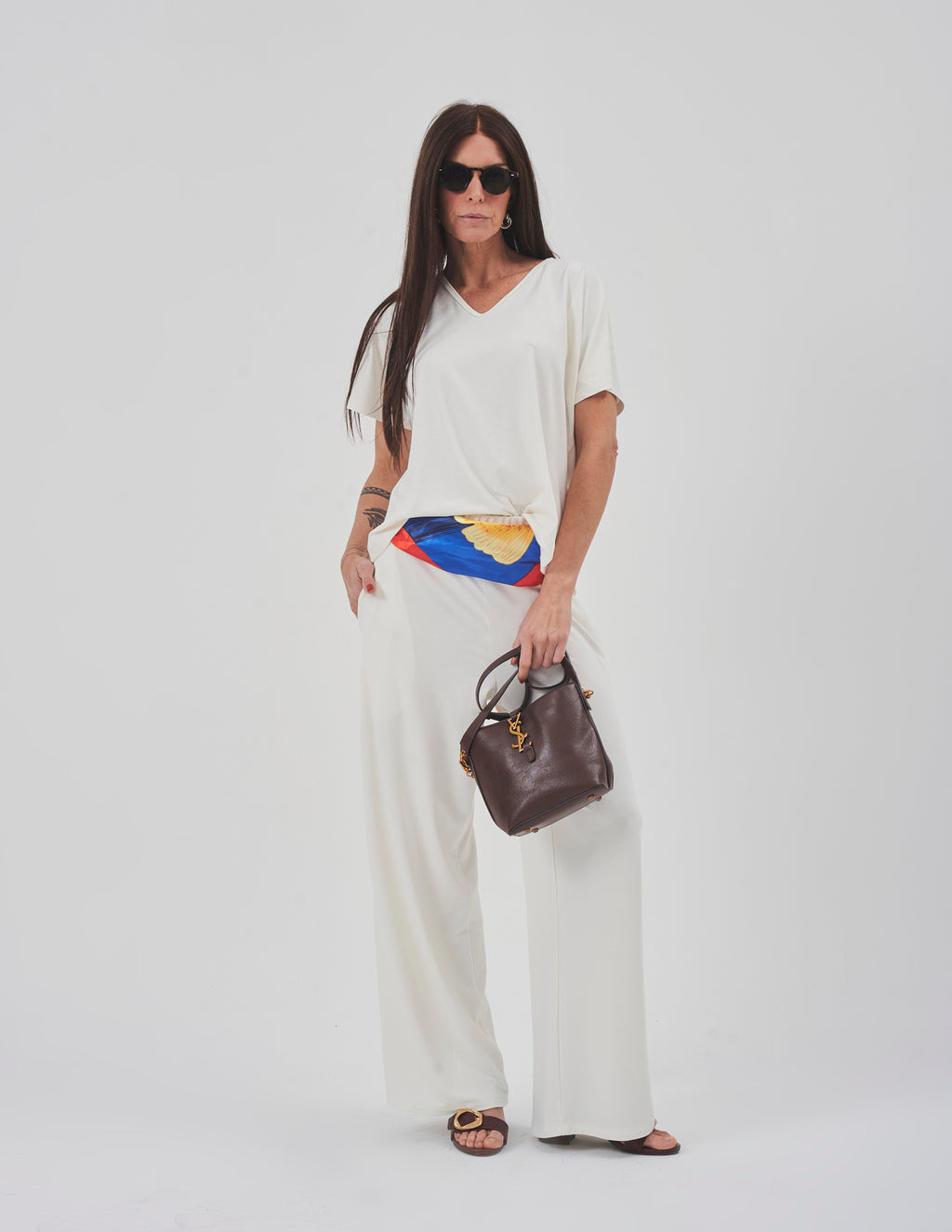 Conjunto Blusa Maria Off White e Calça Panamá Off White