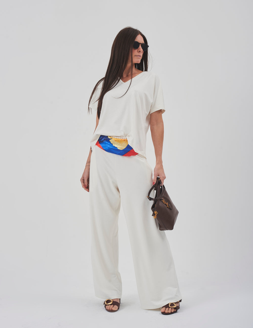 Conjunto Blusa Maria Off White e Calça Panamá Off White