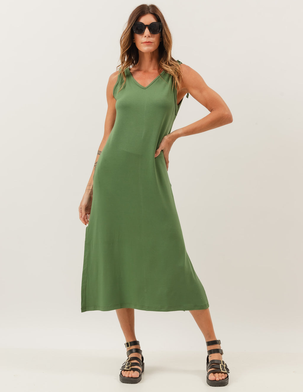 Vestido Esmeralda Verde Militar