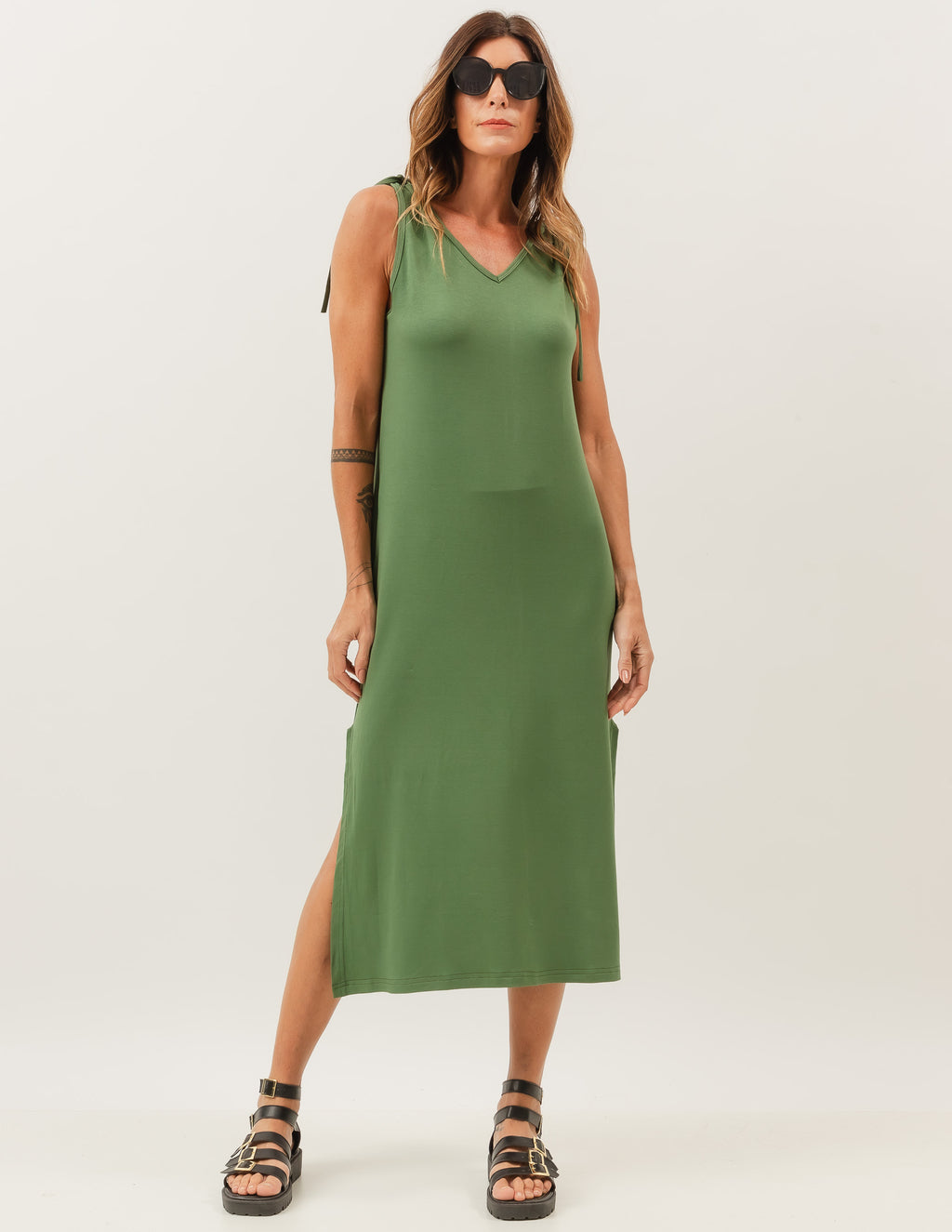 Vestido Esmeralda Verde Militar