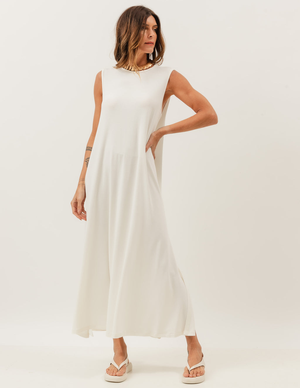 Vestido Longo Clara Off White