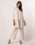 Trijunto Florence Off White (Blusa, Calça e Cardigan)