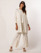 Trijunto Florence Off White (Blusa, Calça e Cardigan)
