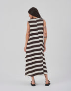Vestido Clara Listrado Marrom