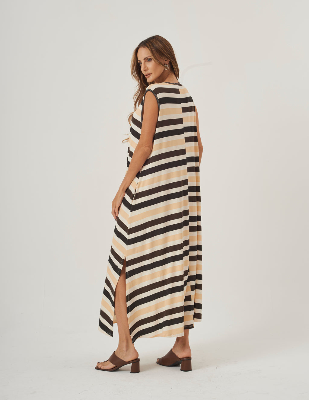 Vestido Clara Listrado Tricolor