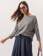 Conjunto Blusa Eva Mescla e Calça Monaco Marinho
