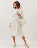 VESTIDO MIDI MILÃO OFF WHITE
