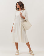 VESTIDO MIDI MILÃO OFF WHITE