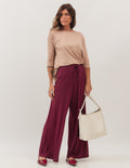 Conjunto Blusa Eva Bege e Calça Kimono Malbec