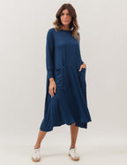 VESTIDO MIDI MILÃO MARINHO