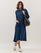 VESTIDO MIDI MILÃO MARINHO