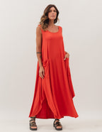 Vestido Longo Veneza Terracota