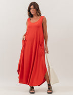 Vestido Longo Veneza Terracota