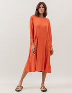 VESTIDO MIDI MILÃO TERRACOTA