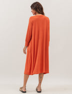 VESTIDO MIDI MILÃO TERRACOTA